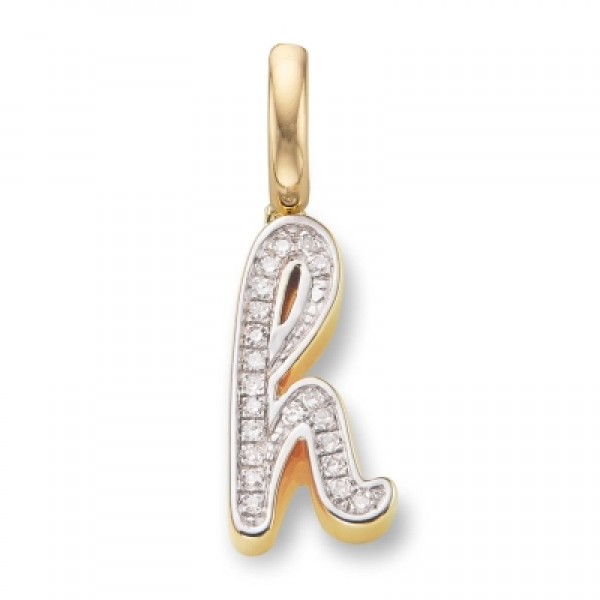 Diamond Alphabet Pendant H